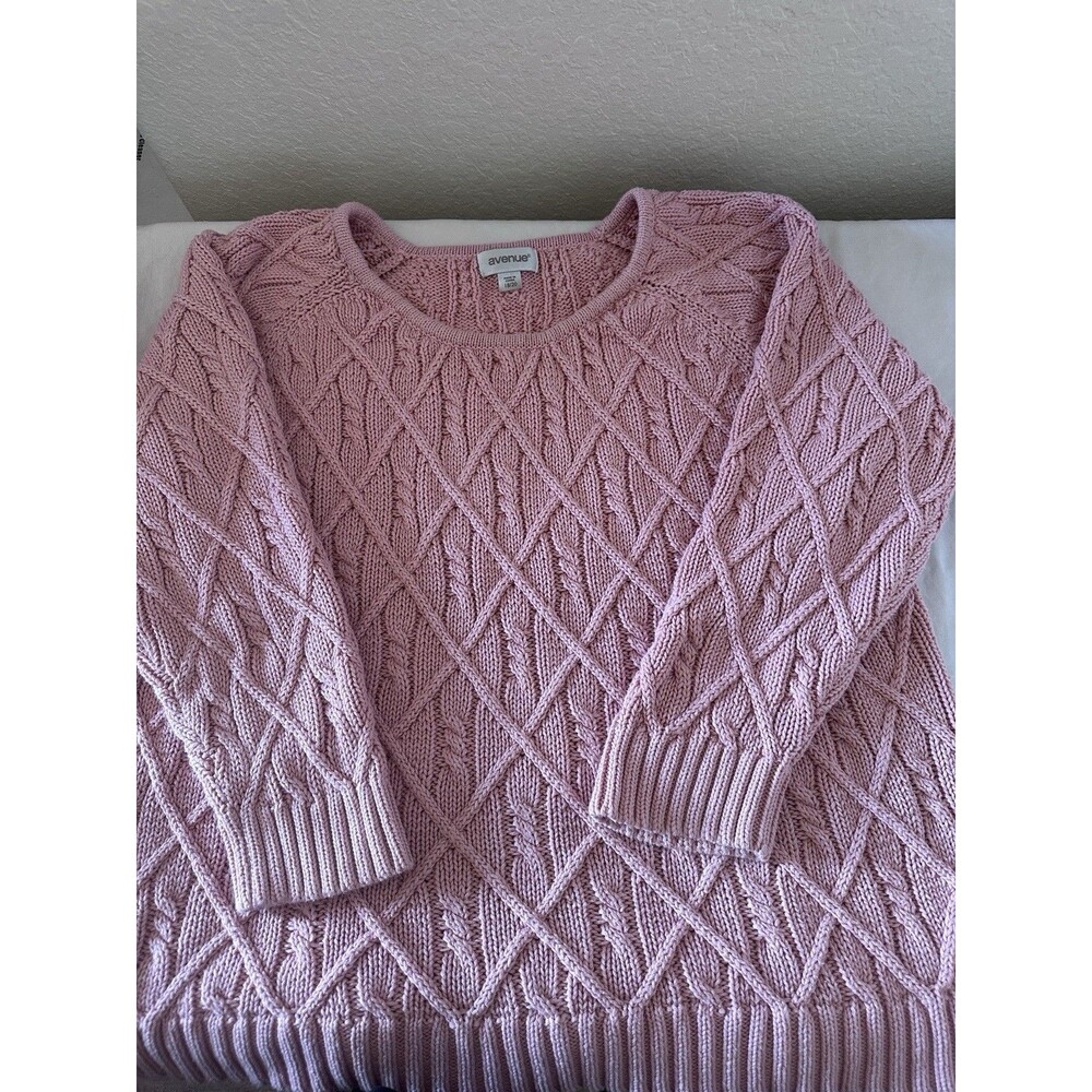 Classic, Preppy, Chunky Fisherman Pink Cable-Knit Pullover Sweater, 18/20
